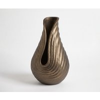 Vase Helixa B20 x T21 x H35 cm Aluminium Aurum Satin Gegossen