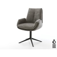 Drehstuhl Clea-Flex Bouclé Soft Schlamm Fußkreuz Schwarz 360 drehbar Wippfunktion