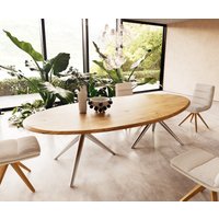 DELIFE Edge Oval Esstisch Edelstahl