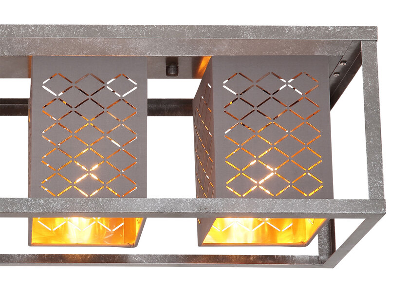 THOMAS Deckenlampe silberfarben 15498-4D, B/H/T: 75 x 22,5 x 20 cm, Textil, Metall – Bild 3