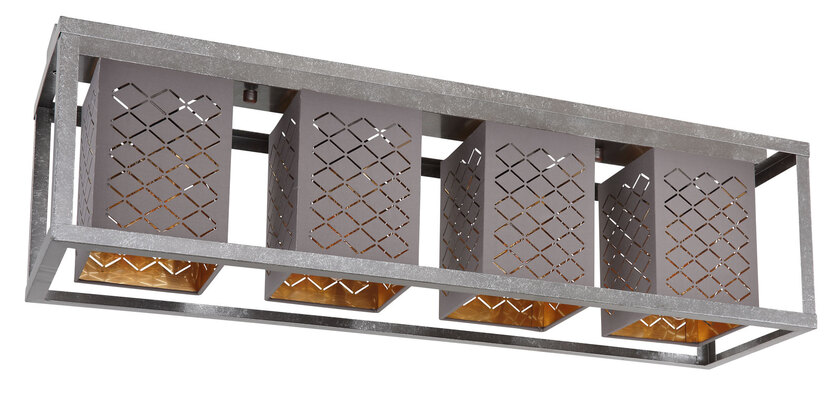 THOMAS Deckenlampe silberfarben 15498-4D, B/H/T: 75 x 22,5 x 20 cm, Textil, Metall – Bild 6