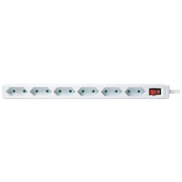 LogiLink Euro-Steckdosenleiste, 6-fach, mit Schalter, weiß