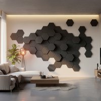 Akustikplatten Hexagon selbstklebend SILENT - 15er Set Schwarz