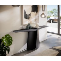 Konsolentisch Edge Polygonal 180x50 cm Keramik Laminam Nero Greco Anthrazit Livos Metall Schwarz