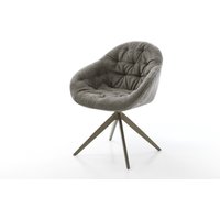Drehstuhl Gaio-Flex Bouclé Soft Schlamm Kreuzgestell breit Effektfinish Titan 360 drehbar Wippfunktion