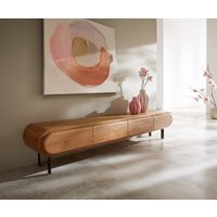 Lowboard Sohara 175 cm Akazie Natur 4 Türen L-Fuß schwarz