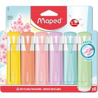 Maped Textmarker FLUO, PEPS PASTEL, 6er Blister