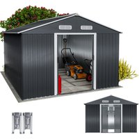 Gardebruk Gerätehaus Anthrazit 312x257x178cm verzinkter Bodenkranz mit Bodenleiste