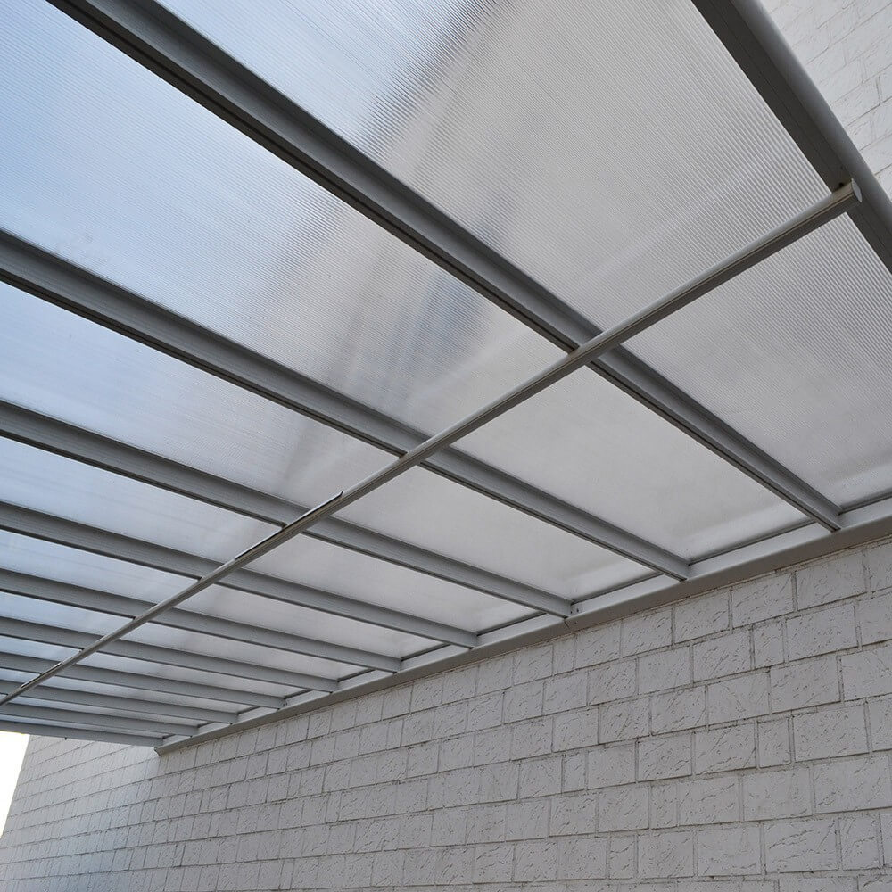 Terrassenüberdachung SOLIS - 435 / 442 x 300 / 303 x 278 / 226 cm Weiß – Bild 5