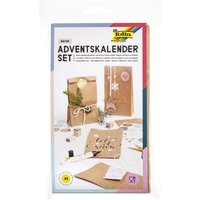 folia Adventskalender, Papiertüten natur, braun