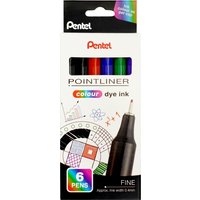 PentelArts Fineliner POINTLINER colour dye ink, 6er Etui – Bild 2