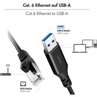 LogiLink USB 3.0 Ethernet-Kabel, USB-A - RJ45 Stecker, 7,5 m