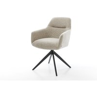 Drehstuhl Pejo-Flex Webstoff Soft Beige Kreuzgestell breit Schwarz 360 drehbar Wippfunktion Taschenfederkern