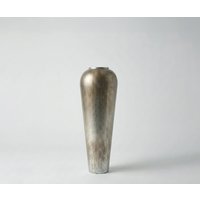 Vase Tavera B24 x T24 x H70 cm Metall Platin Aurum Handgemacht
