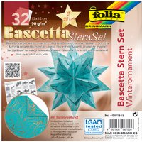 folia Faltblätter Bascetta-Stern, türkis / bedruckt – Bild 2