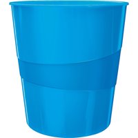 LEITZ Papierkorb WOW, aus Kunststoff, 15 Liter, blau-metallic – Bild 2