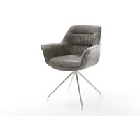 Esszimmerstuhl Kaira-Flex Bouclé Soft Schlamm Kreuzgestell konisch Edelstahl