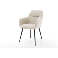 Esszimmerstuhl Pejo-Flex Cord Beige 4-Fuß konisch Schwarz Taschenfederkern