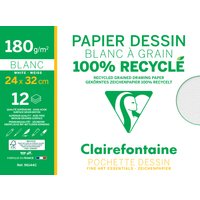 Clairefontaine Zeichenpapier Recycling, Blanc à Grain