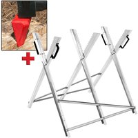 Deuba Arbeitsbock Metall Spaltkeil Rot Karbonstahl – Bild 2