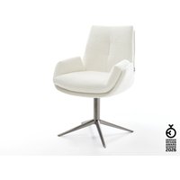 Drehstuhl Clea-Flex Bouclé Soft Beige Fußkreuz Graphit 360 drehbar Wippfunktion