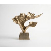 Skulptur Ginkara B60 x T18 x H57 cm Aluminium Champagner Handgemacht