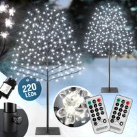 monzana® Kirschblütenbaum 2er-Set Kaltweiß 220cm In-/Outdoor + Fernbedienung