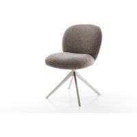 Drehstuhl Nube-Flex Strukturstoff Soft Taupe Kreuzgestell breit Edelstahl 360 drehbar Wippfunktion Taschenfederkern