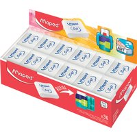 Maped Kunststoff-Radierer Essentials Soft, weiß, 36er Display