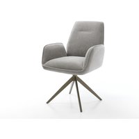 Drehstuhl Zoa-Flex Strukturstoff Soft Grau Kreuzgestell breit Effektfinish Titan 360 drehbar Wippfunktion Taschenfederkern
