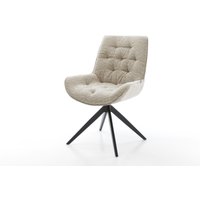 Drehstuhl Taimi-Flex Webstoff Soft Beige Kreuzgestell breit Schwarz 360 drehbar Wippfunktion