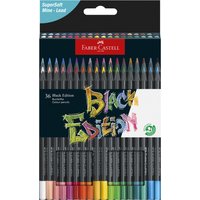 FABER-CASTELL Dreikant-Buntstifte Black Edition, 36er Etui