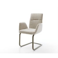 Freischwinger Vinja-Flex Webstoff Soft Beige Freischwinger flach Effektfinish Titan