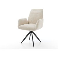 Esszimmerstuhl Zoa-Flex Cord Beige Kreuzgestell kantig Schwarz Taschenfederkern