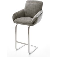 Barstuhl Luan-Flex Bouclé Soft Schlamm Freischwinger Flach Edelstahl Silberfarben