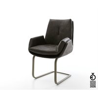 Freischwinger Clea-Flex Mikrofaser Anthrazit Vintage Freischwinger flach Effektfinish Titan