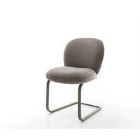 Freischwinger Nube-Flex Strukturstoff Soft Taupe Freischwinger flach Effektfinish Titan Taschenfederkern – Bild 2