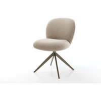 Drehstuhl Nube-Flex Bouclé Schlamm Kreuzgestell breit Effektfinish Titan 360 drehbar Wippfunktion Taschenfederkern