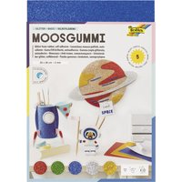 folia Glitter-Moosgummi, 200 x 290 mm, 5 Blatt, silber