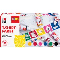 Marabu KiDS Textilfarbe, T-Shirt Farbe, 6er-Set, 6 x 80 ml
