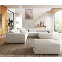 DELIFE Sirpio Ecksofa Creme-Weiß