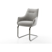 Freischwinger Alja-Flex mit Armlehnen Strukturstoff Soft Grau Freischwinger flach Graphit Taschenfederkern
