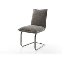 Freischwinger Lelio-Flex Bouclé Soft Schlamm Freischwinger flach Graphit Taschenfederkern