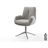 Drehstuhl Clea-Flex Strukturstoff Soft Grau Fußkreuz Graphit 360 drehbar Wippfunktion