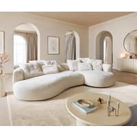 DELIFE Edina Big-Sofa Plüsch Creme-Weiß