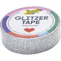 folia Deko-Klebeband Glitzer-Tape, 15 mm x 5 m, silber – Bild 2