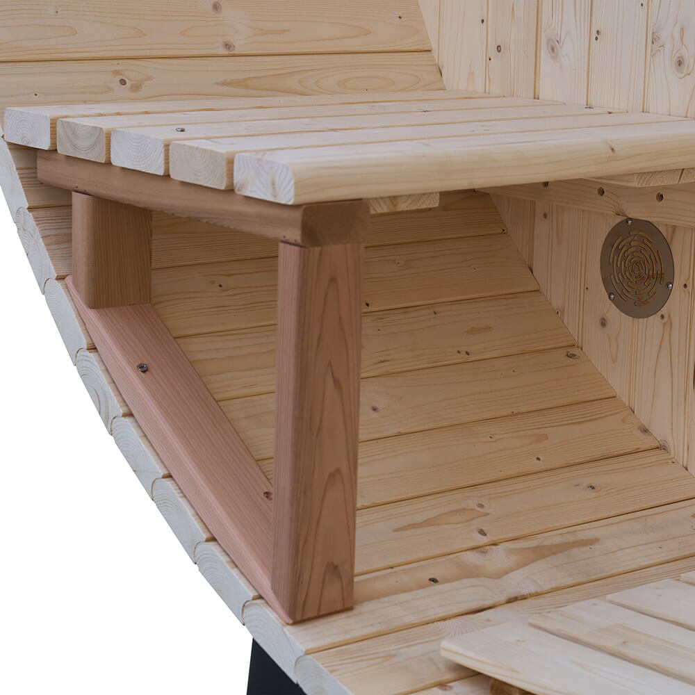 Fasssauna mit Holzofen LAGOM DELUXE - 210 x 240 cm für 4-6 Personen – Bild 6