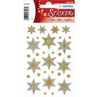 HERMA Weihnachts-Sticker DECOR, Sterne, gold, Reliefprägung
