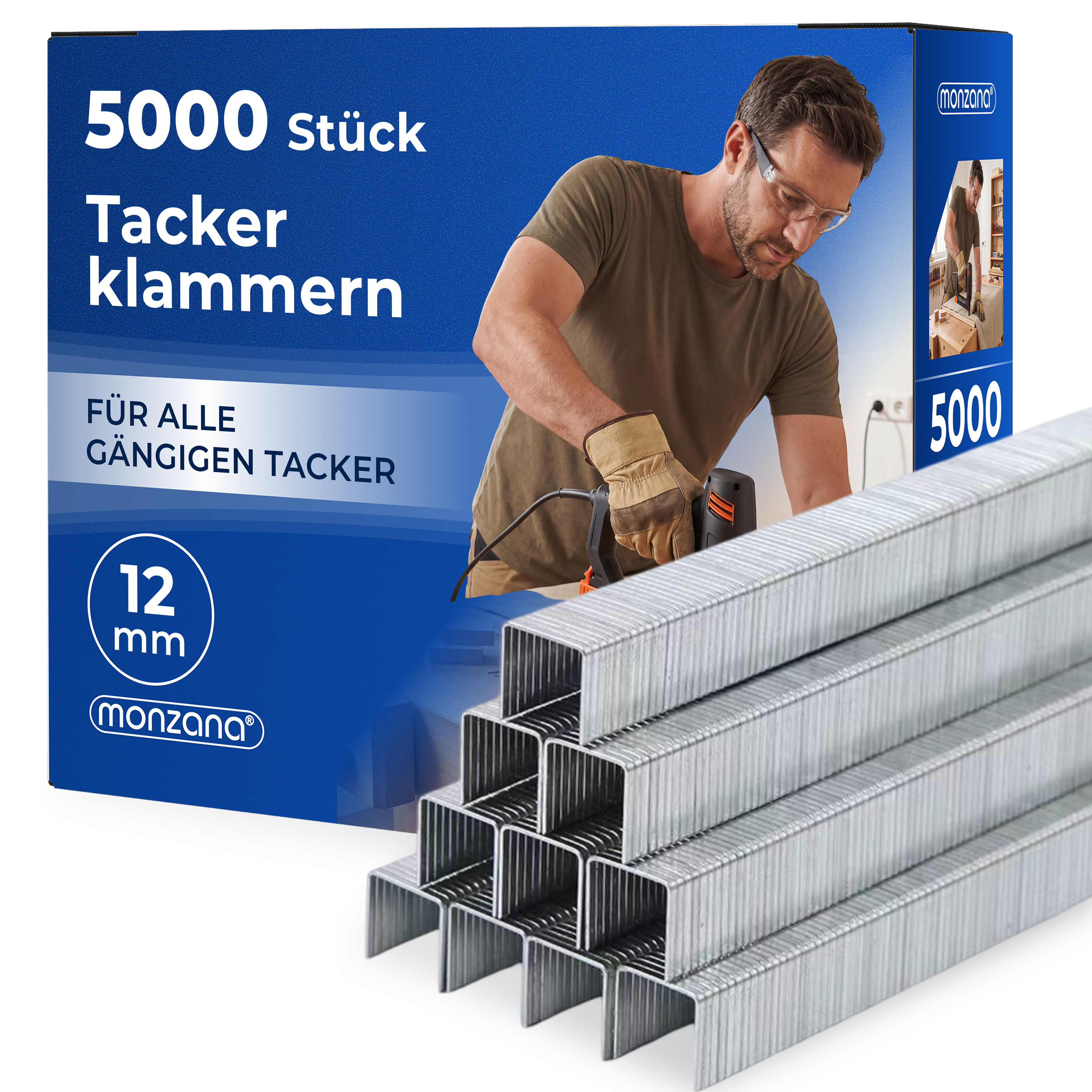 monzana Tackerklammern 5000 Stück L 12mm, B 5,8mm – Bild 3