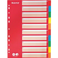 LEITZ Karton-Register, blanko, A4, 10-teilig, mehrfarbig